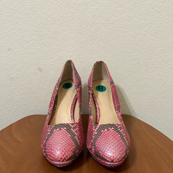 Cole Haan Pink Leather Nike Air Snakeskin Print Chelsea Pink Heel Women's Size 8 - Picture 5 of 12